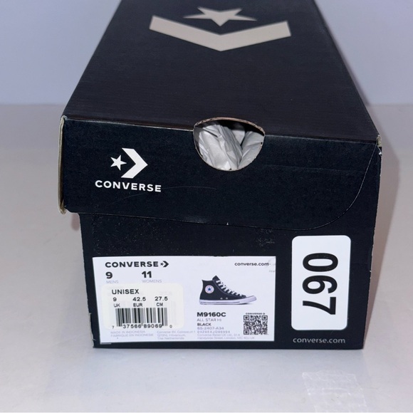 Converse chucks all stars size M 9 W 11 canvas Black and White High-Tops NIB - Picture 10 of 11